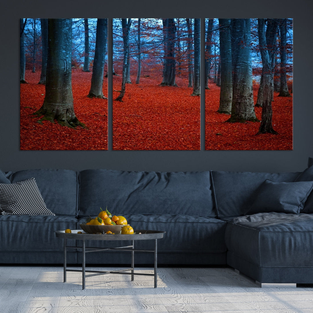 Extra Large Wall Art Autumn Forest Landscape Canvas Art Print