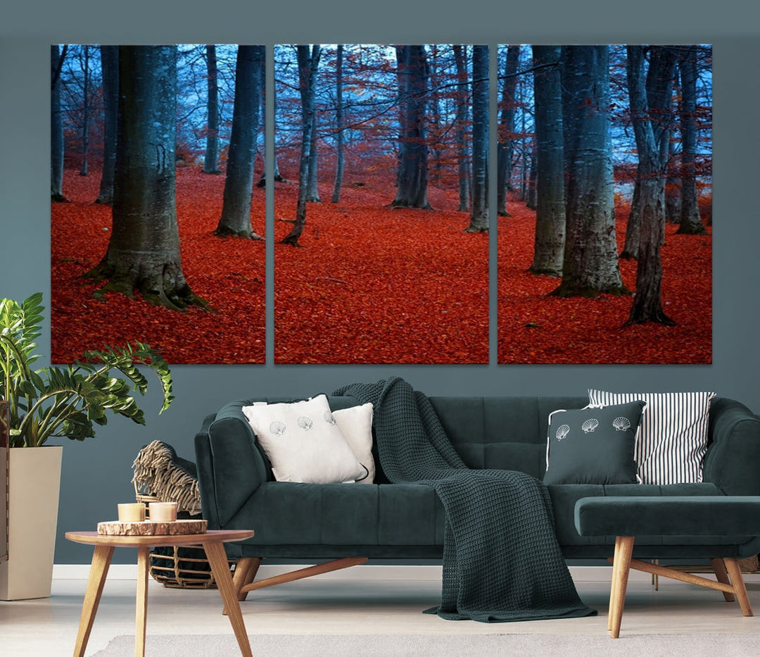 Extra Large Wall Art Autumn Forest Landscape Canvas Art Print