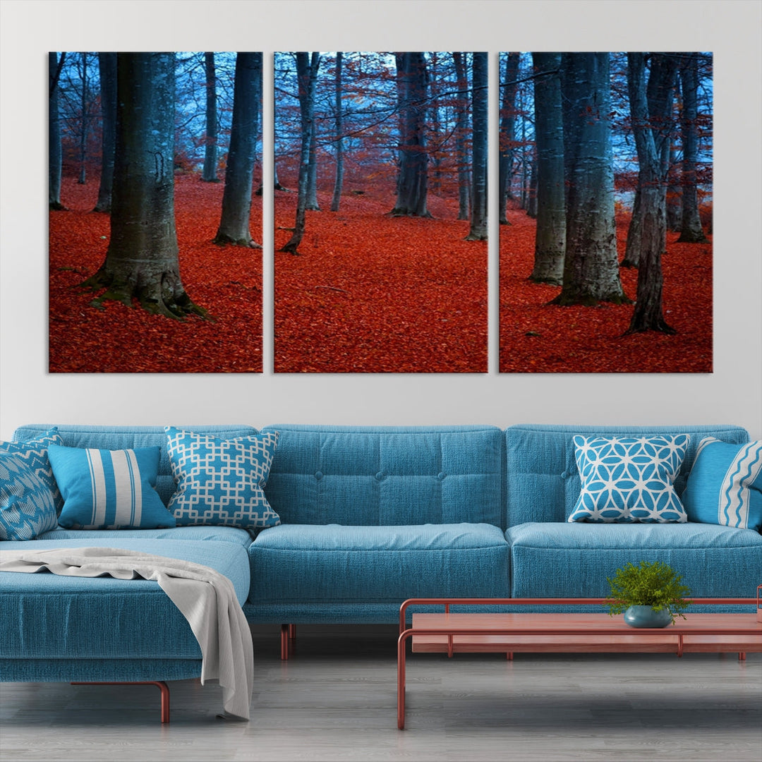 Extra Large Wall Art Autumn Forest Landscape Canvas Art Print