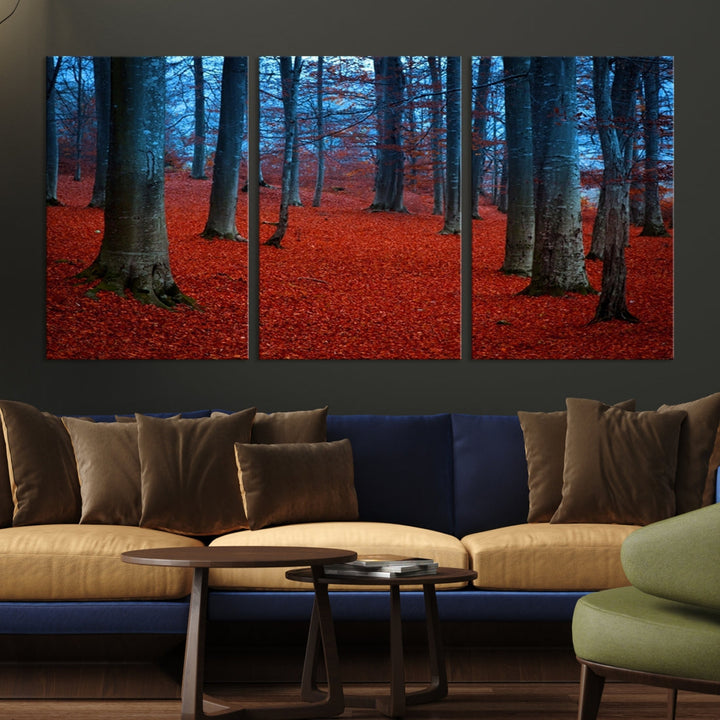 Extra Large Wall Art Autumn Forest Landscape Canvas Art Print