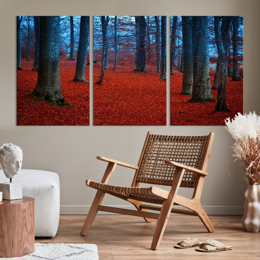 Extra Large Wall Art Autumn Forest Landscape Canvas Art Print