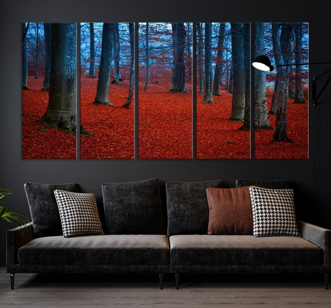 Extra Large Wall Art Autumn Forest Landscape Canvas Art Print