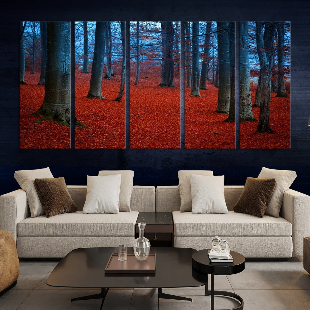 Extra Large Wall Art Autumn Forest Landscape Canvas Art Print