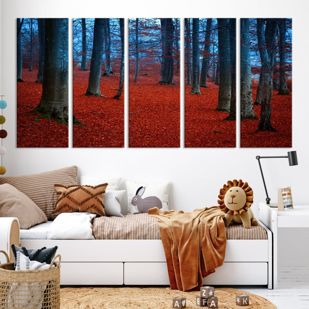 Extra Large Wall Art Autumn Forest Landscape Canvas Art Print