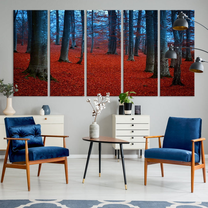 Extra Large Wall Art Autumn Forest Landscape Canvas Art Print