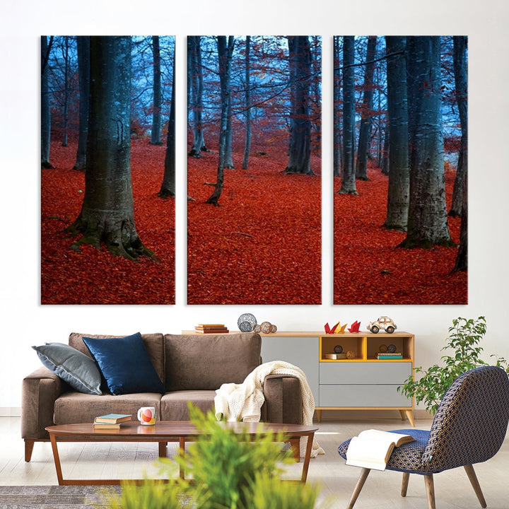 Extra Large Wall Art Autumn Forest Landscape Canvas Art Print