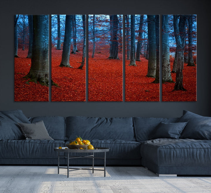 Extra Large Wall Art Autumn Forest Landscape Canvas Art Print