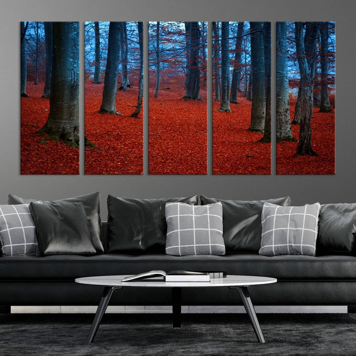 Extra Large Wall Art Autumn Forest Landscape Canvas Art Print