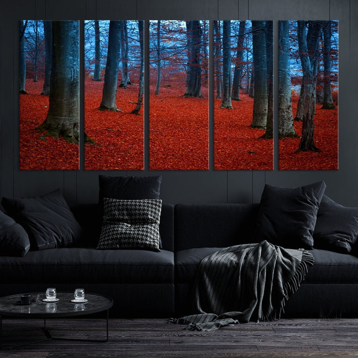 Extra Large Wall Art Autumn Forest Landscape Canvas Art Print