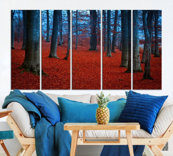 Extra Large Wall Art Autumn Forest Landscape Canvas Art Print