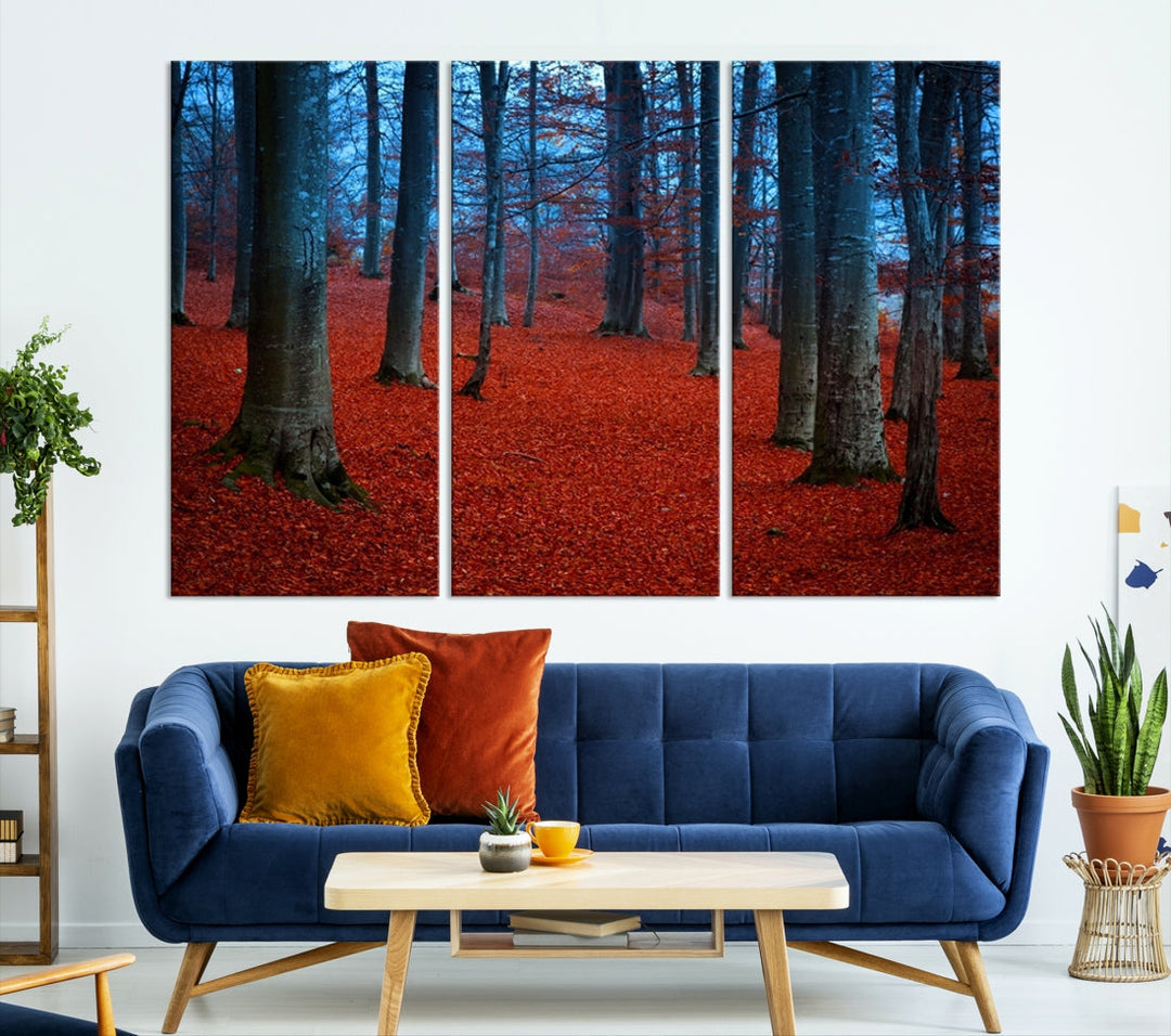 Extra Large Wall Art Autumn Forest Landscape Canvas Art Print