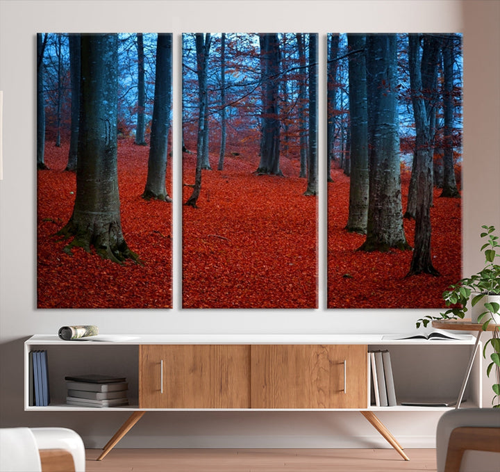 Extra Large Wall Art Autumn Forest Landscape Canvas Art Print