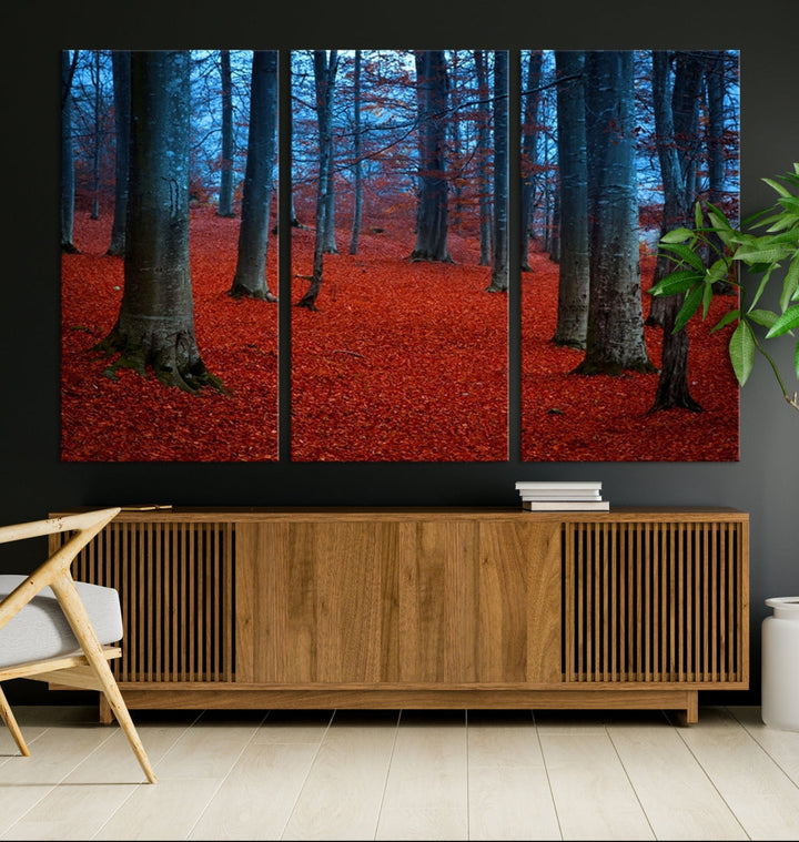 Extra Large Wall Art Autumn Forest Landscape Canvas Art Print