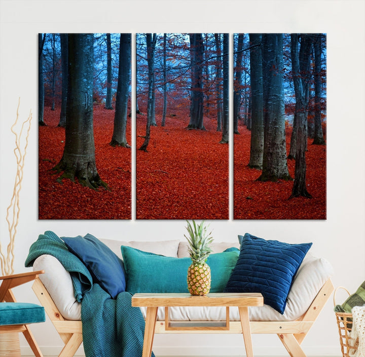 Extra Large Wall Art Autumn Forest Landscape Canvas Art Print