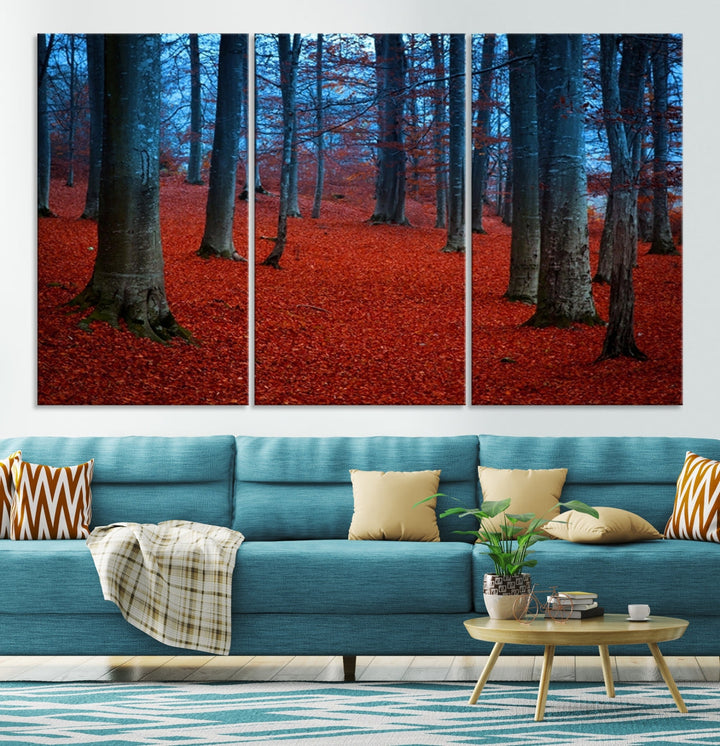 Extra Large Wall Art Autumn Forest Landscape Canvas Art Print