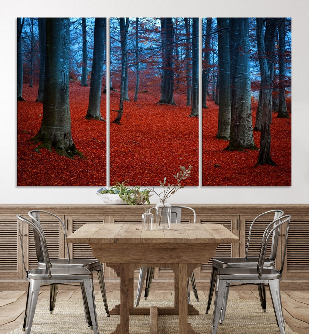 Extra Large Wall Art Autumn Forest Landscape Canvas Art Print