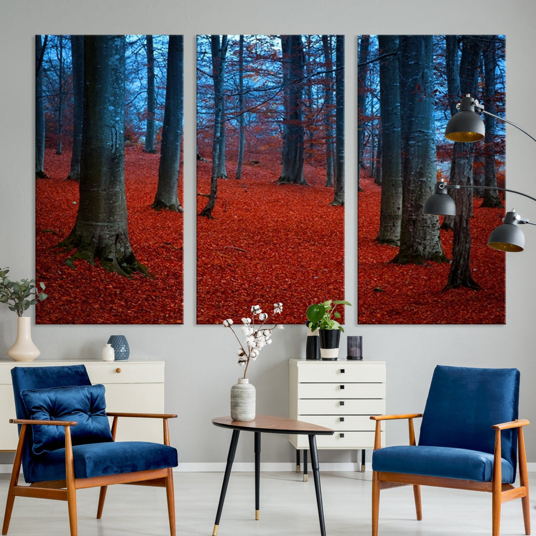 Extra Large Wall Art Autumn Forest Landscape Canvas Art Print