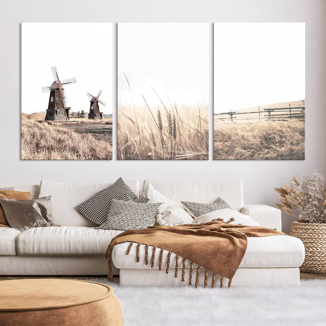 Farm Prints Set, Set of 3 Farmhouse Wall Art, Country House Decor, Barn Print, Wheat Print, Farmhouse Wall Art, Gallery Wall Art, Farm Print