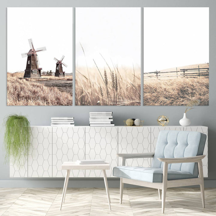 Farm Prints Set, Set of 3 Farmhouse Wall Art, Country House Decor, Barn Print, Wheat Print, Farmhouse Wall Art, Gallery Wall Art, Farm Print