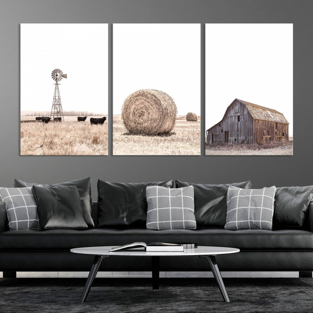 Farm Prints Set, Set of 6 Farmhouse Wall Art, Country House Decor, Barn Print, Wheat Print, Farmhouse Wall Art, Gallery Wall Art, Farm Print