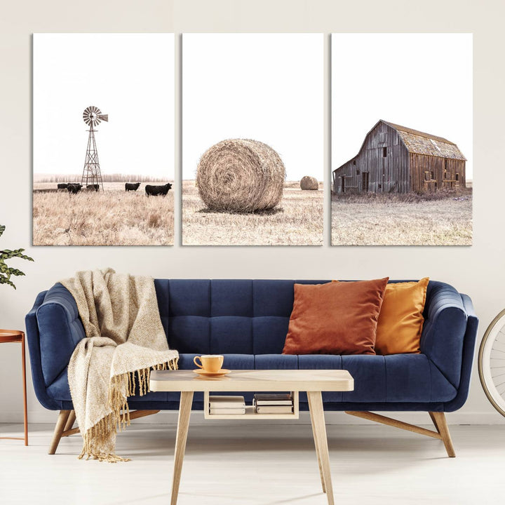 Farm Prints Set, Set of 6 Farmhouse Wall Art, Country House Decor, Barn Print, Wheat Print, Farmhouse Wall Art, Gallery Wall Art, Farm Print