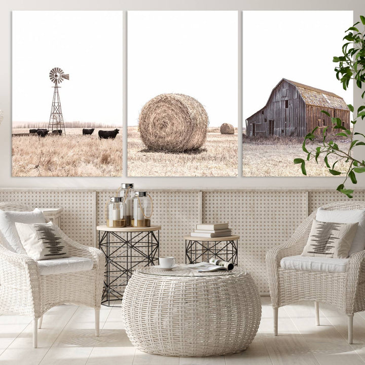 Farm Prints Set, Set of 6 Farmhouse Wall Art, Country House Decor, Barn Print, Wheat Print, Farmhouse Wall Art, Gallery Wall Art, Farm Print