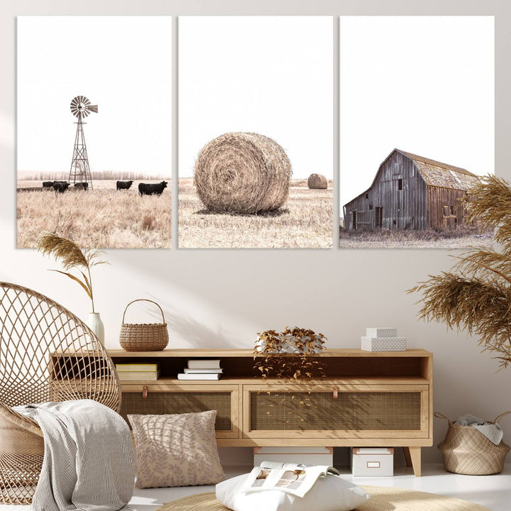 Farm Prints Set, Set of 6 Farmhouse Wall Art, Country House Decor, Barn Print, Wheat Print, Farmhouse Wall Art, Gallery Wall Art, Farm Print