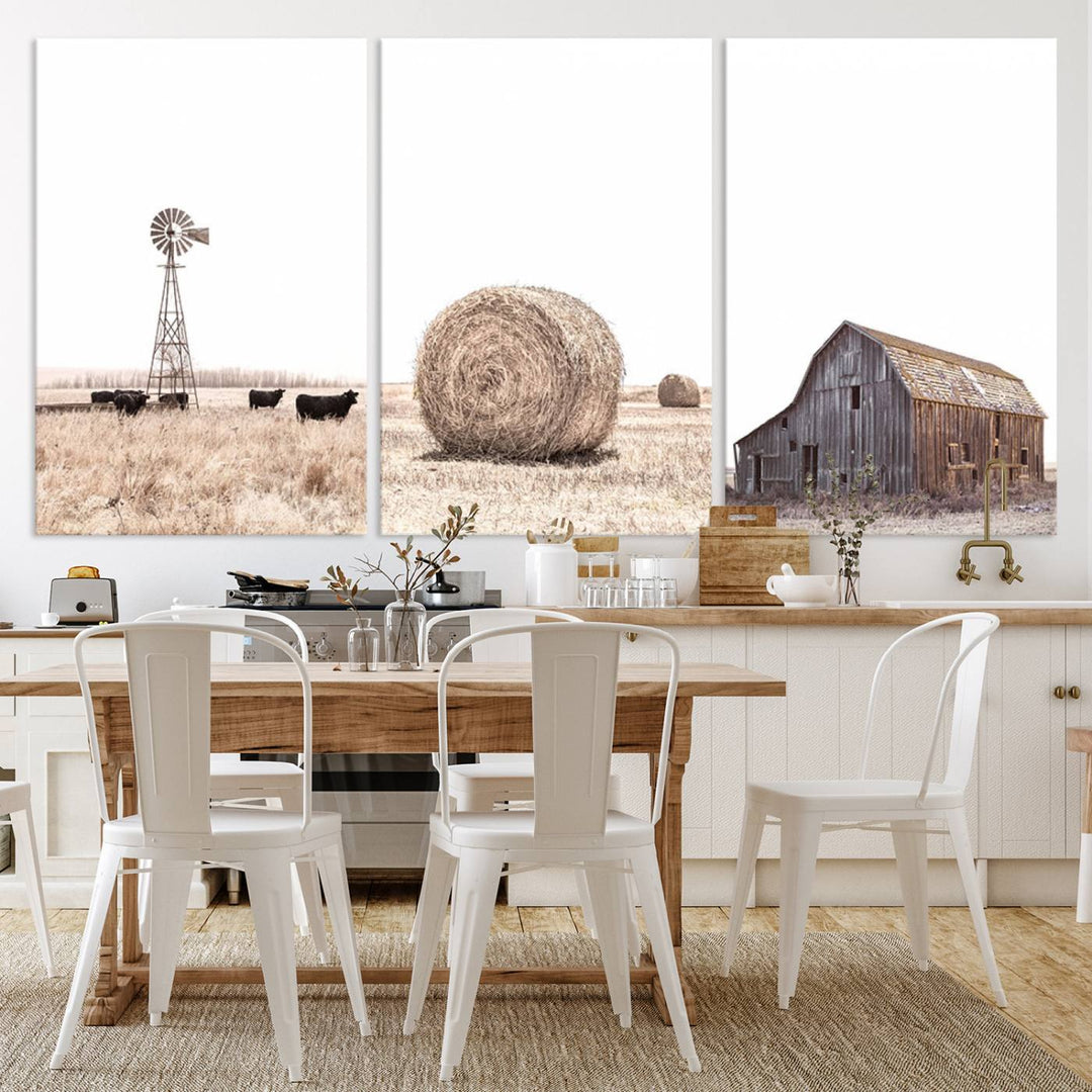 Farm Prints Set, Set of 6 Farmhouse Wall Art, Country House Decor, Barn Print, Wheat Print, Farmhouse Wall Art, Gallery Wall Art, Farm Print