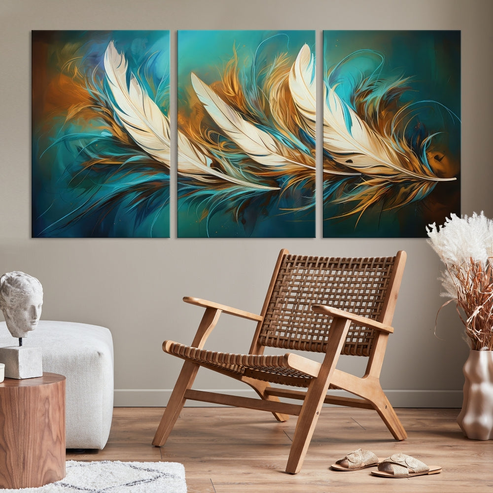 Feathers Abstract Art Print Canvas Wall Decor for Living Room Gift for Moving