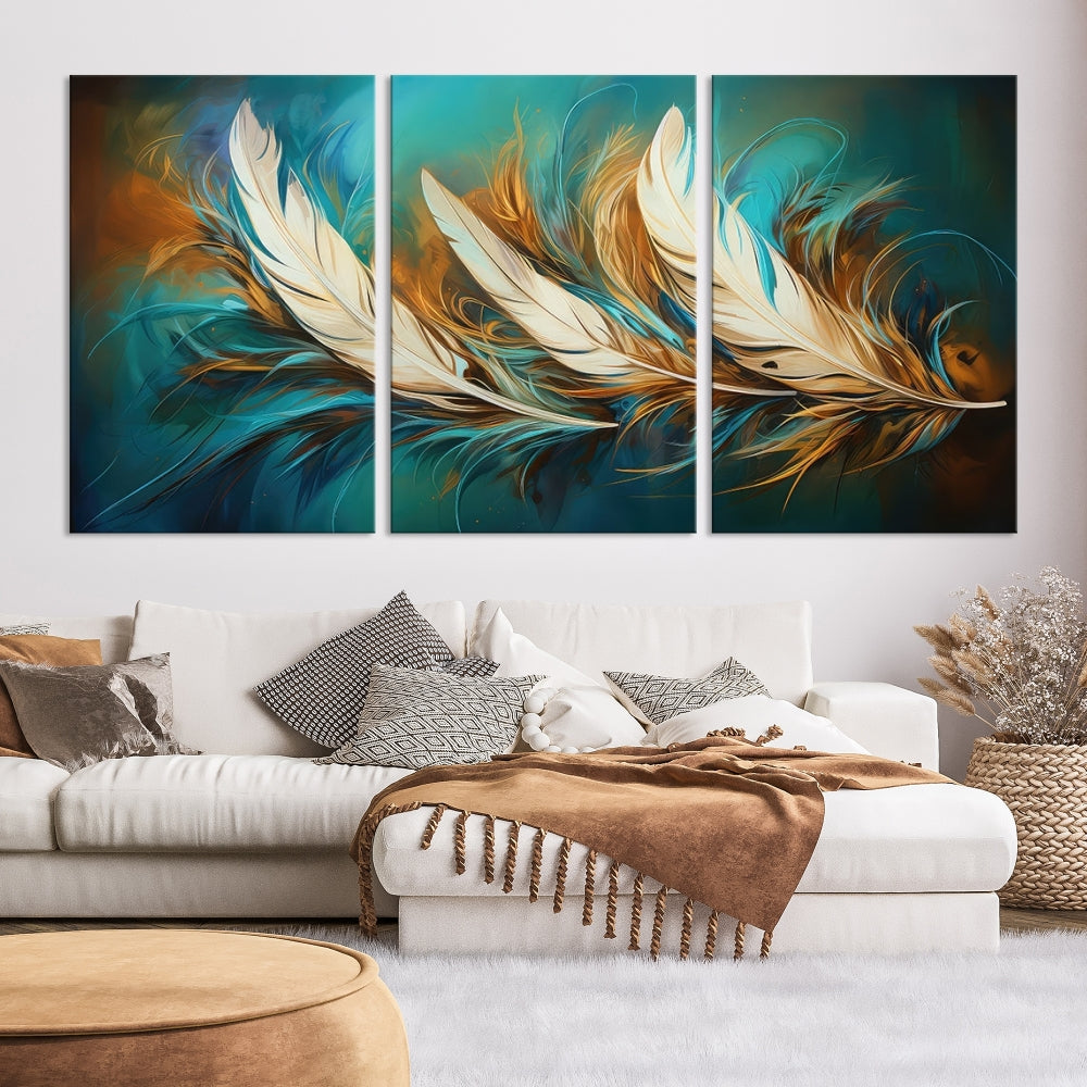 Feathers Abstract Art Print Canvas Wall Decor for Living Room Gift for Moving