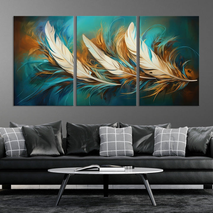 Feathers Abstract Art Print Canvas Wall Decor for Living Room Gift for Moving