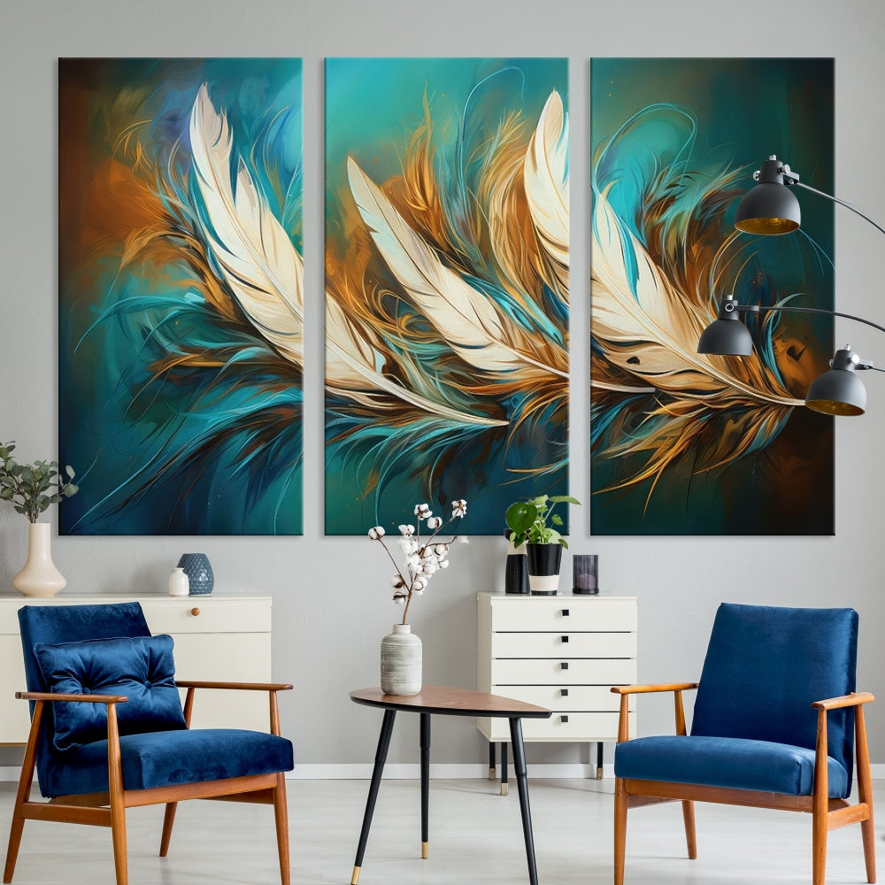 Feathers Abstract Art Print Canvas Wall Decor for Living Room Gift for Moving