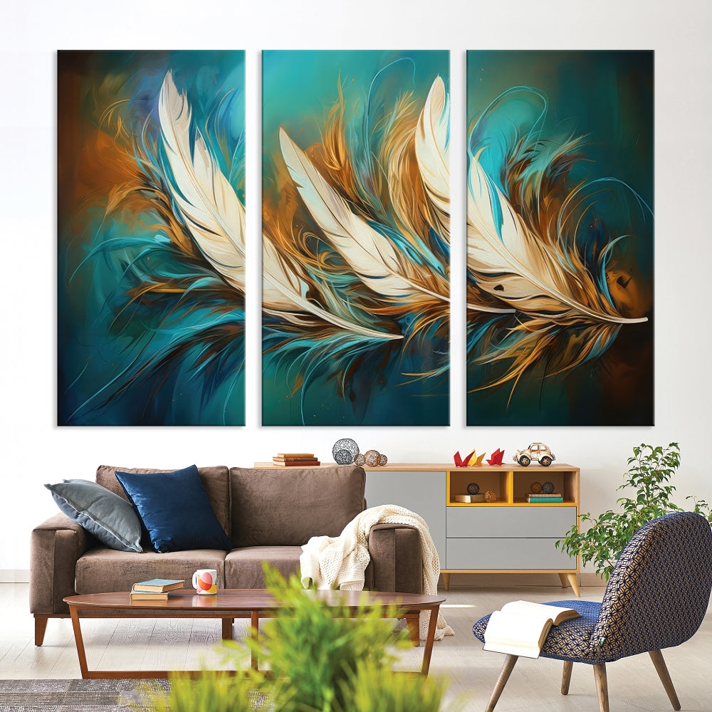 Feathers Abstract Art Print Canvas Wall Decor for Living Room Gift for Moving