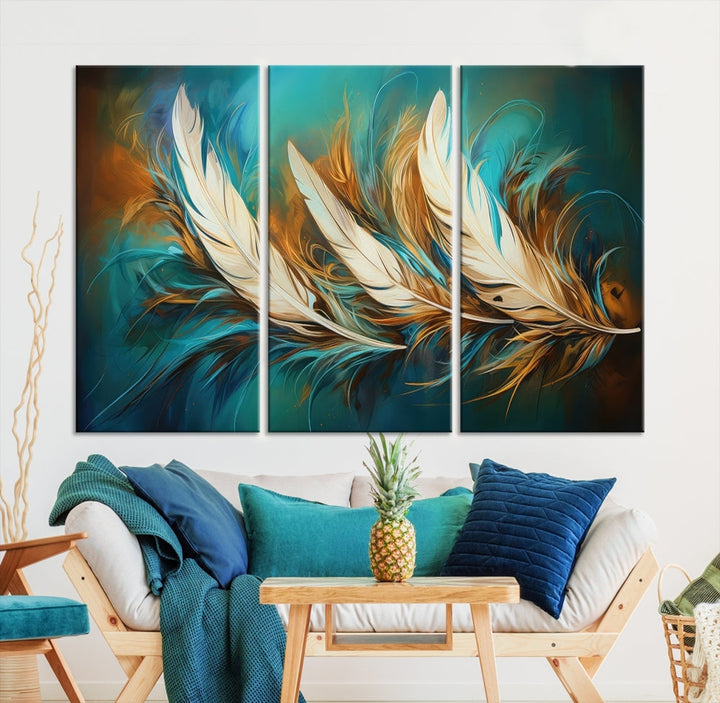 Feathers Abstract Art Print Canvas Wall Decor for Living Room Gift for Moving