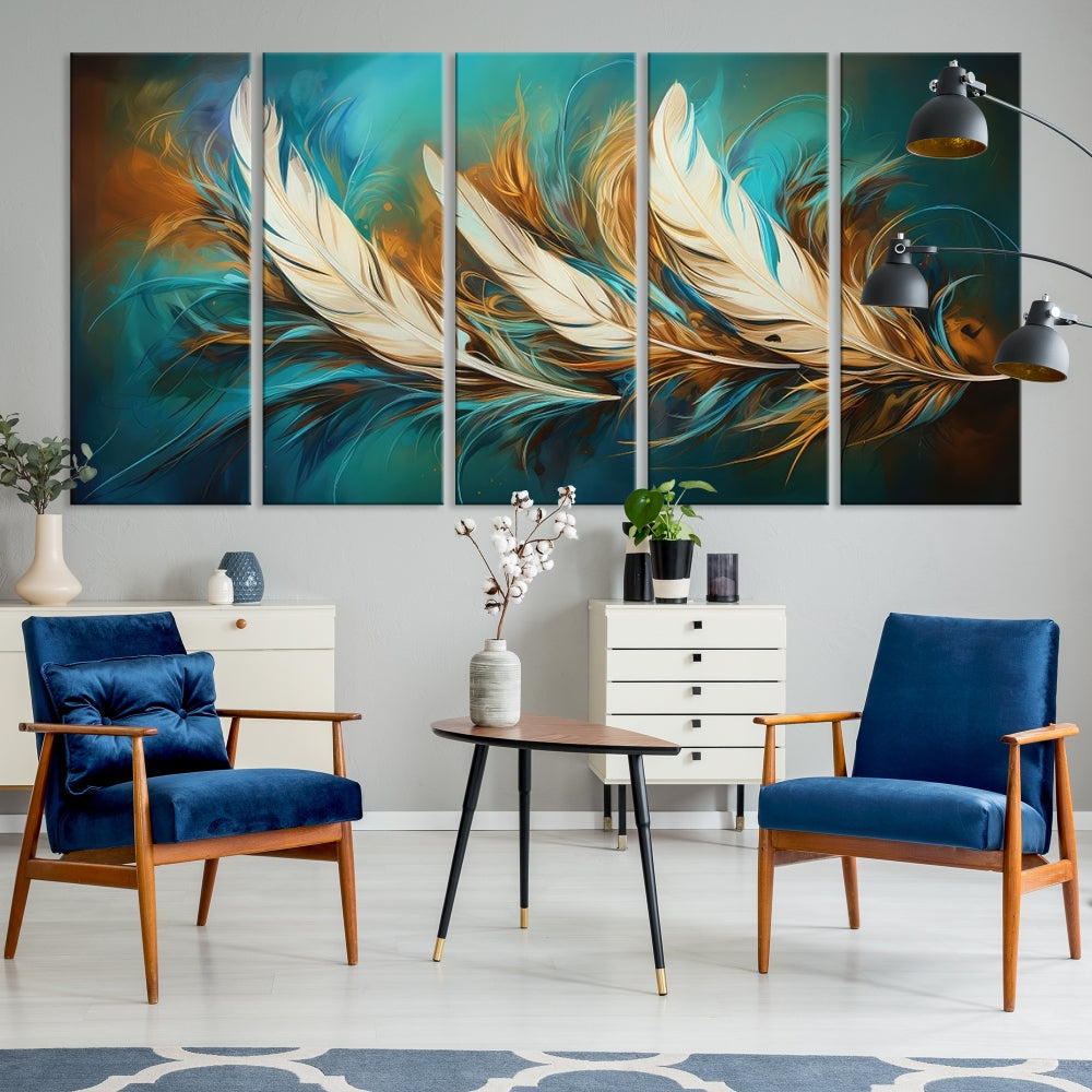 Feathers Abstract Art Print Canvas Wall Decor for Living Room Gift for Moving