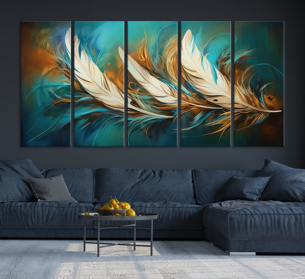 Feathers Abstract Art Print Canvas Wall Decor for Living Room Gift for Moving