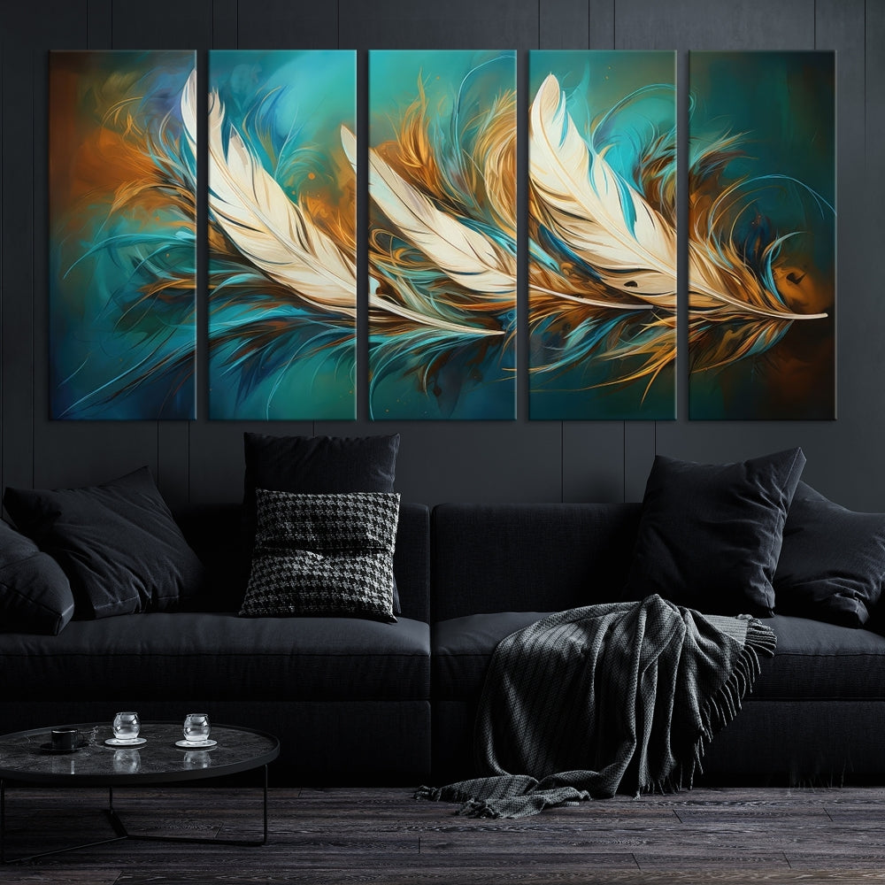 Feathers Abstract Art Print Canvas Wall Decor for Living Room Gift for Moving