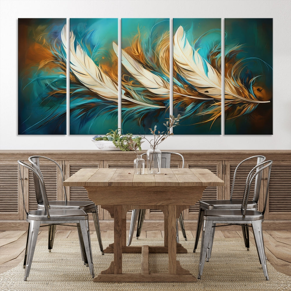 Feathers Abstract Art Print Canvas Wall Decor for Living Room Gift for Moving