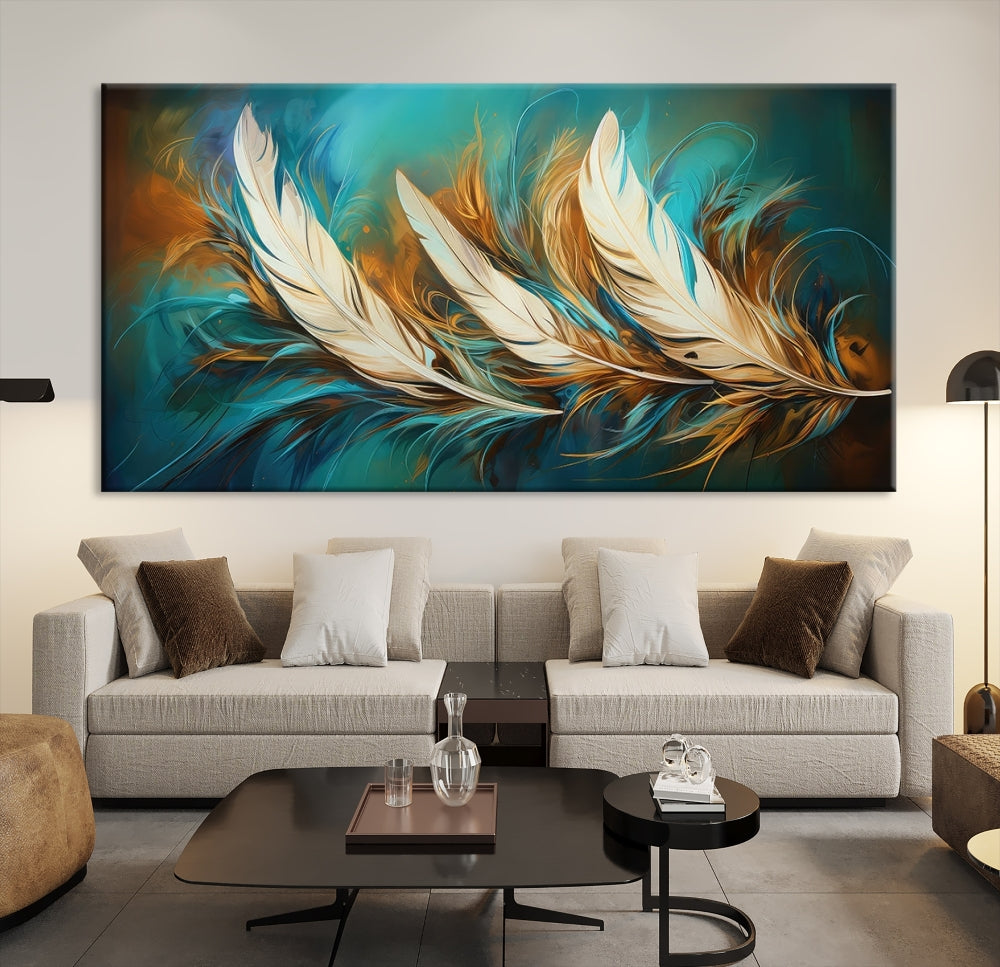 Feathers Abstract Art Print Canvas Wall Decor for Living Room Gift for Moving