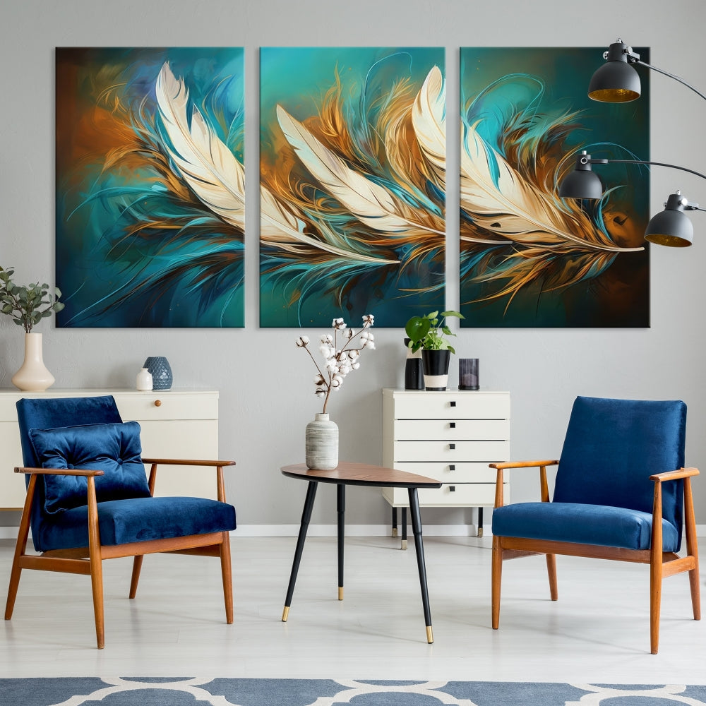 Feathers Abstract Art Print Canvas Wall Decor for Living Room Gift for Moving