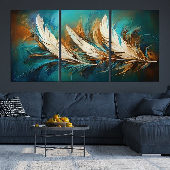 Feathers Abstract Art Print Canvas Wall Decor for Living Room Gift for Moving