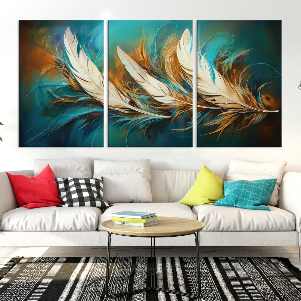 Feathers Abstract Art Print Canvas Wall Decor for Living Room Gift for Moving