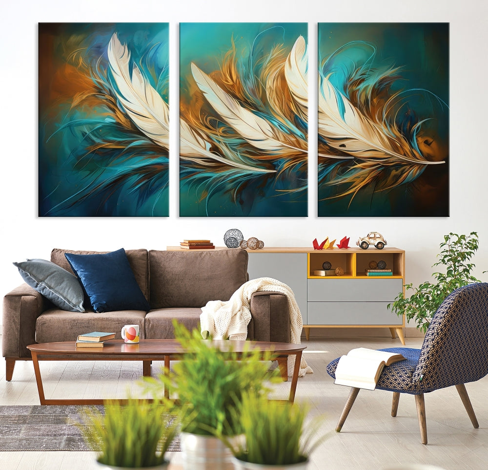 Feathers Abstract Art Print Canvas Wall Decor for Living Room Gift for Moving