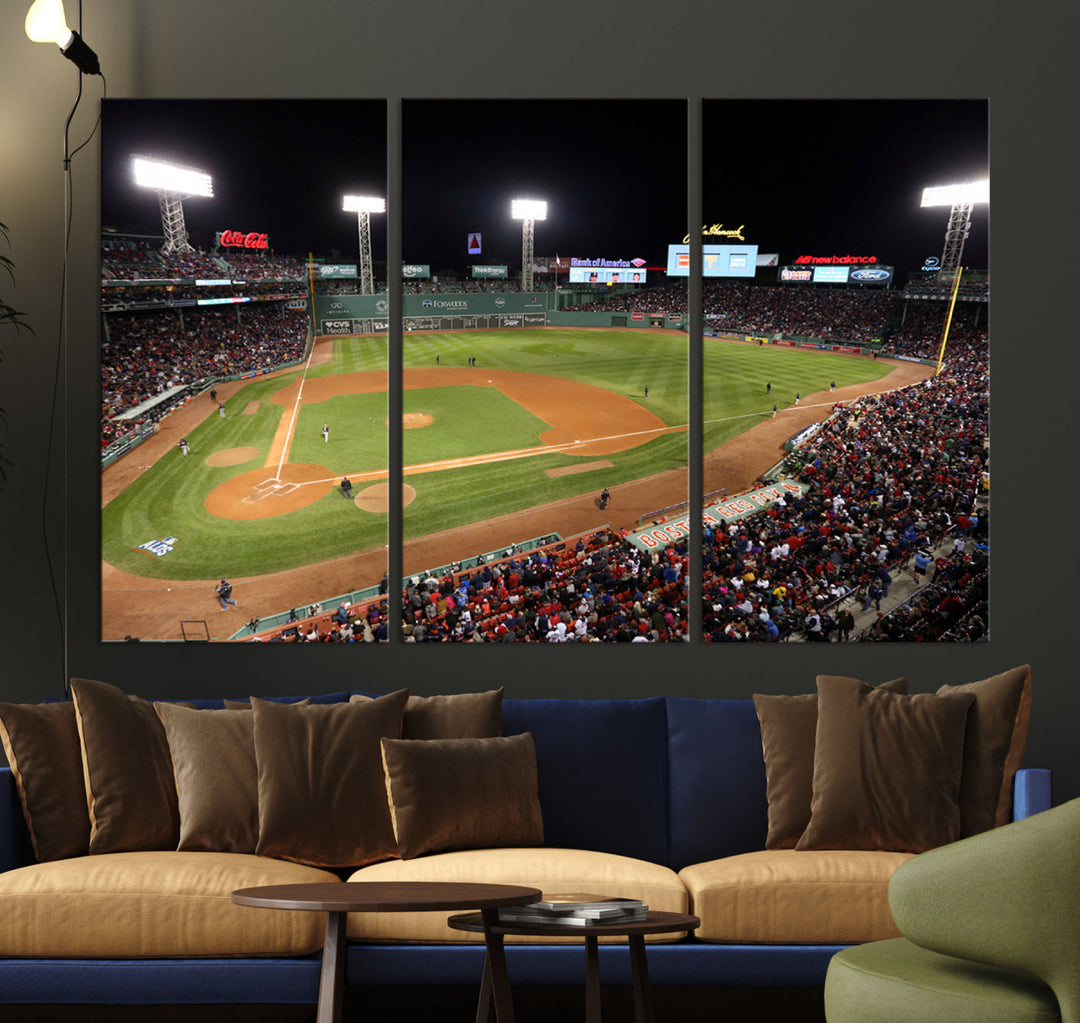 Fenway Park Boston Red Sox Baseball Stadium Wall Art Canvas Print for Gift Baseball Lover MLB Wall Art College Dorm Wall Decor Baseball Gift