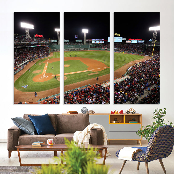 Fenway Park Boston Red Sox Baseball Stadium Wall Art Canvas Print for Gift Baseball Lover MLB Wall Art College Dorm Wall Decor Baseball Gift