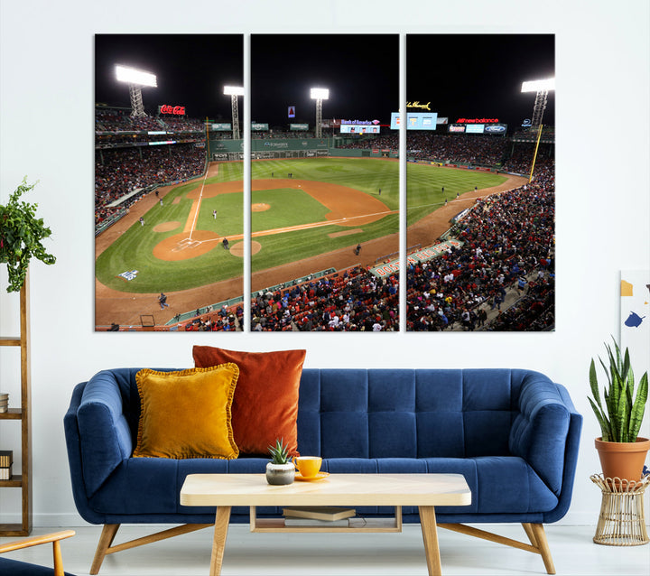 Fenway Park Boston Red Sox Baseball Stadium Wall Art Canvas Print for Gift Baseball Lover MLB Wall Art College Dorm Wall Decor Baseball Gift