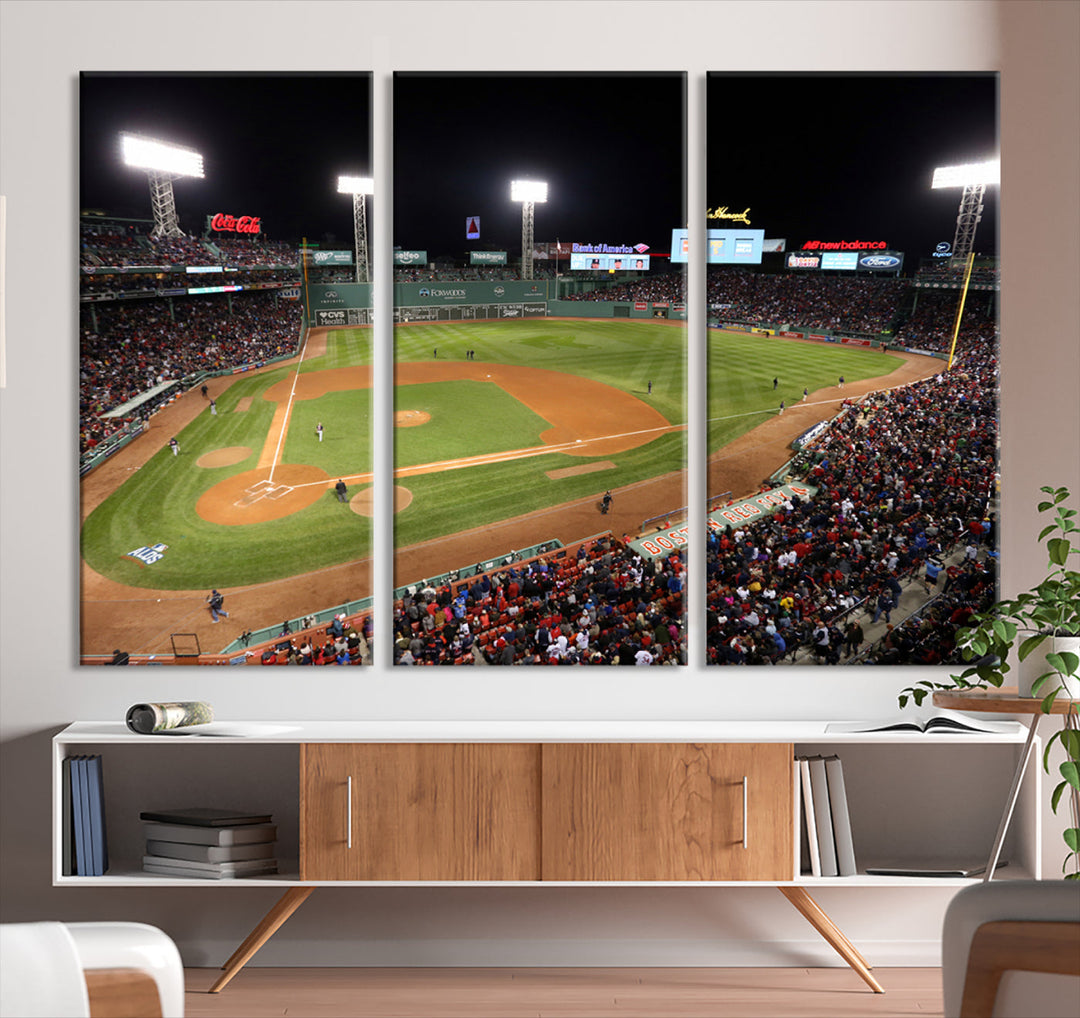 Fenway Park Boston Red Sox Baseball Stadium Wall Art Canvas Print for Gift Baseball Lover MLB Wall Art College Dorm Wall Decor Baseball Gift