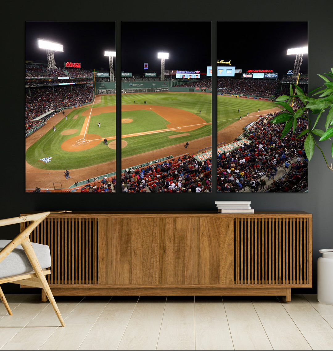 Fenway Park Boston Red Sox Baseball Stadium Wall Art Canvas Print for Gift Baseball Lover MLB Wall Art College Dorm Wall Decor Baseball Gift