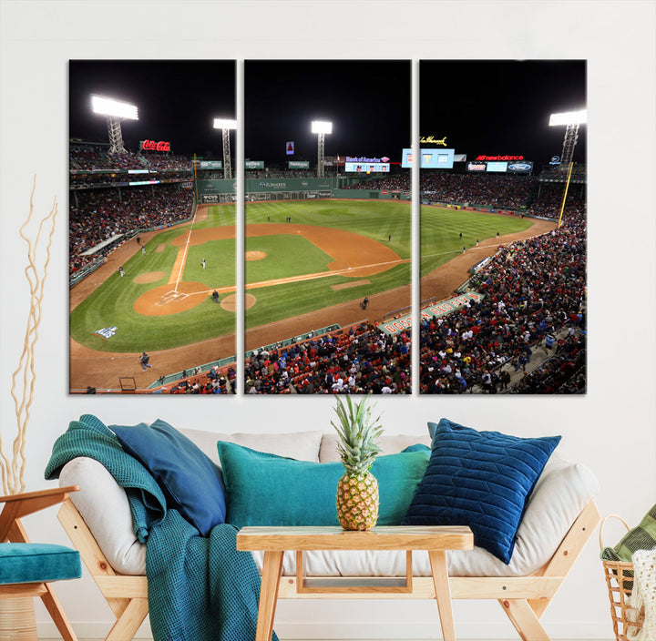 Fenway Park Boston Red Sox Baseball Stadium Wall Art Canvas Print for Gift Baseball Lover MLB Wall Art College Dorm Wall Decor Baseball Gift