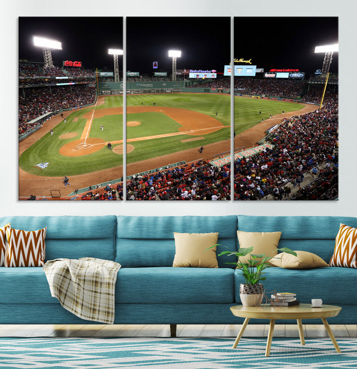 Fenway Park Boston Red Sox Baseball Stadium Wall Art Canvas Print for Gift Baseball Lover MLB Wall Art College Dorm Wall Decor Baseball Gift